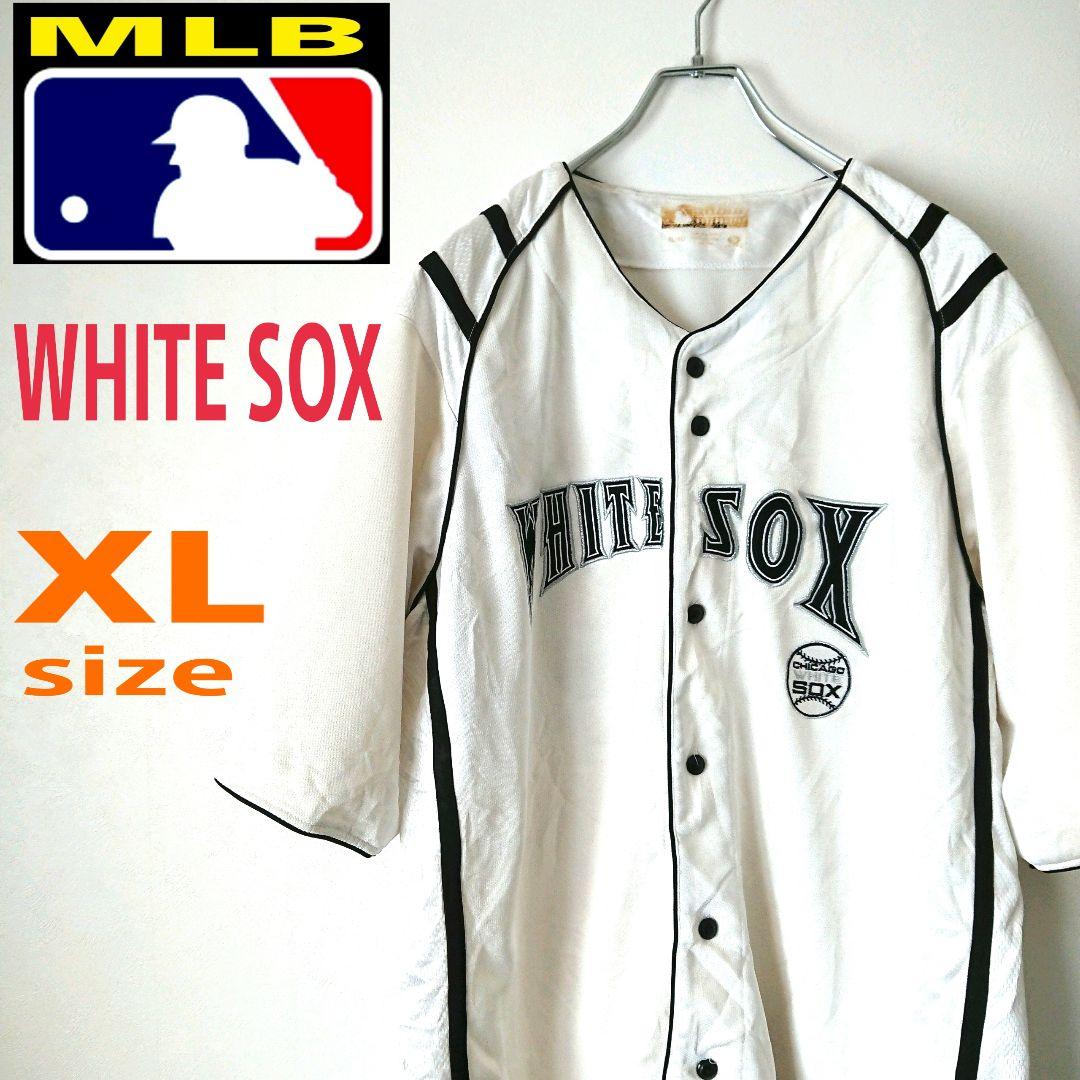 ホワイトソックス MLB ベースボールシャツ ゲームシャツ 刺繍デカロゴ
