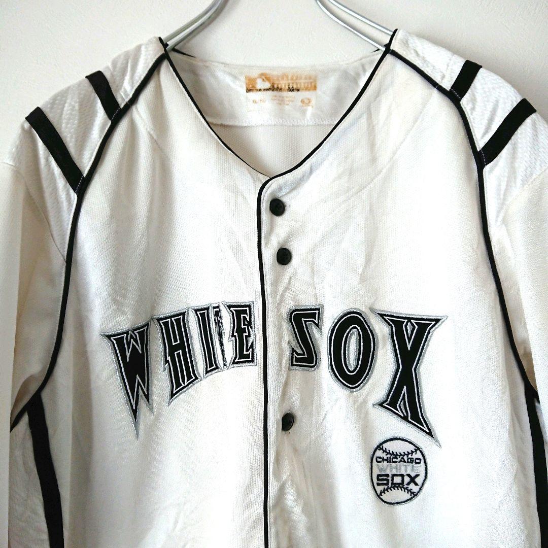 ホワイトソックス MLB ベースボールシャツ ゲームシャツ 刺繍デカロゴ
