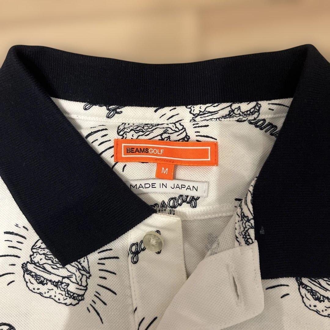 BEAMS GOLF ハンバーガー柄　ポロシャツ M ビームスゴルフ