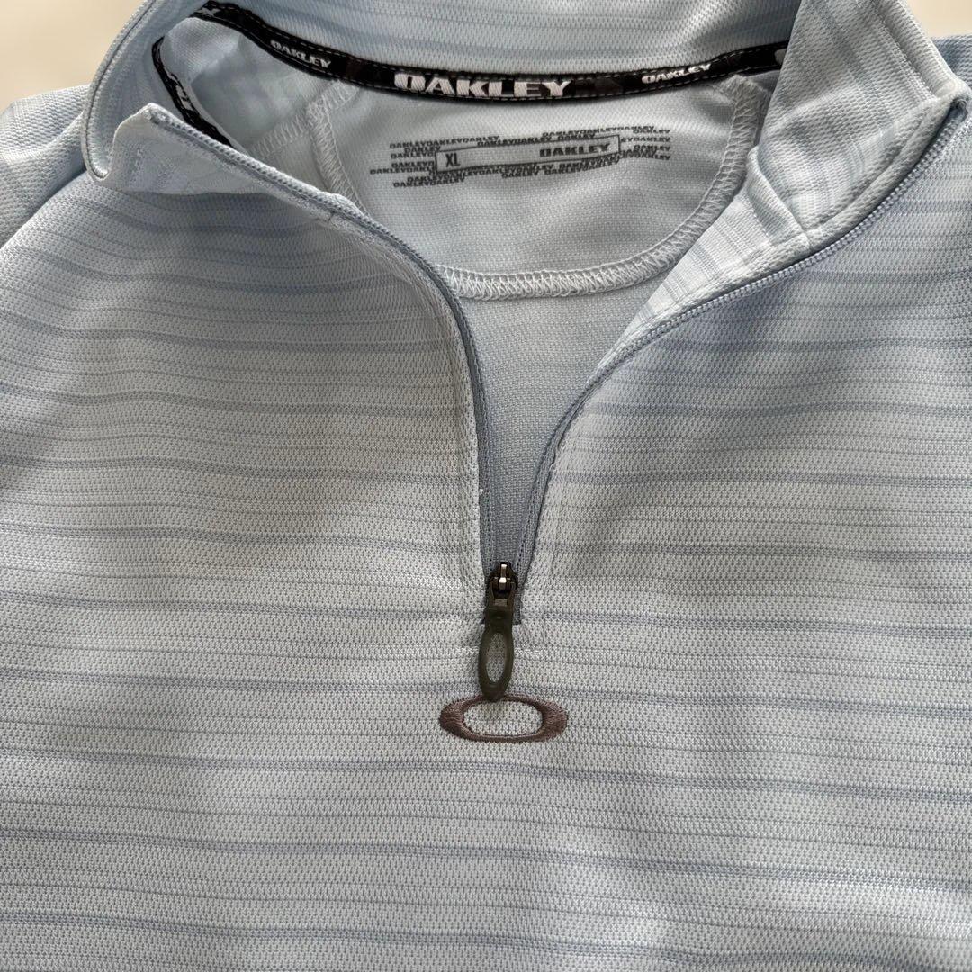 OAKLEY ハーフジップシャツ XL ライトブルー