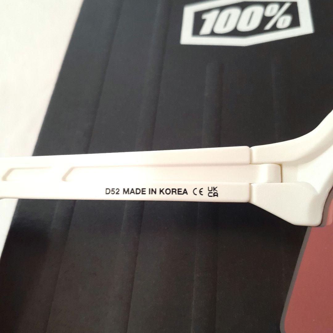 100% S3 ホワイト レッド ワンハンドレッド サングラス