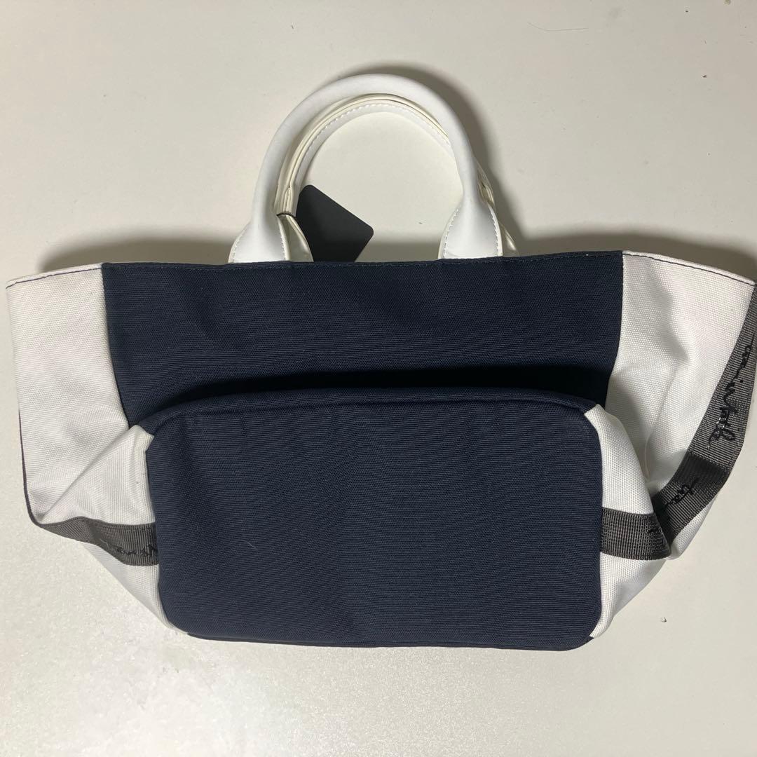 travisMathew ミニトートバッグ ネイビー/ホワイト