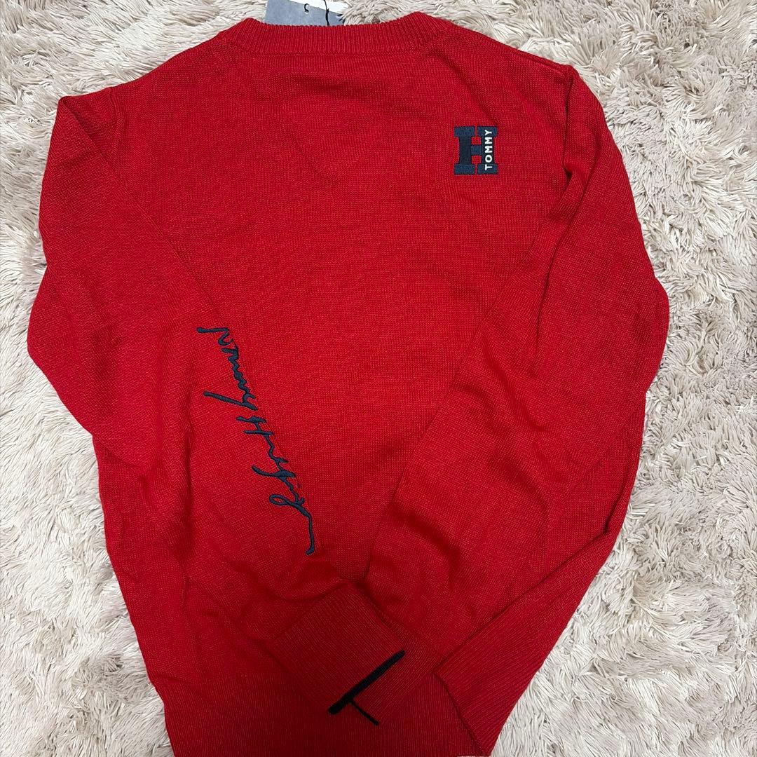   赤 ニット　ゴルフ　S 新品タグ付き