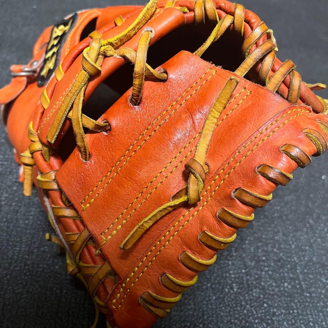玉澤 オレンジレザー グローブ キャッチャーミット 革のやぶれ紐切れ無し 171
