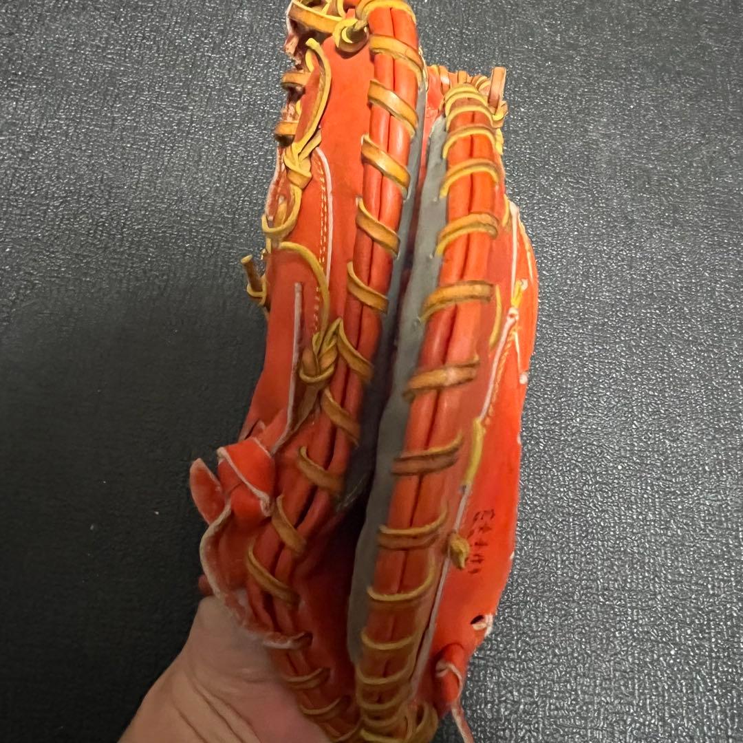 玉澤 オレンジレザー グローブ キャッチャーミット 革のやぶれ紐切れ無し 171