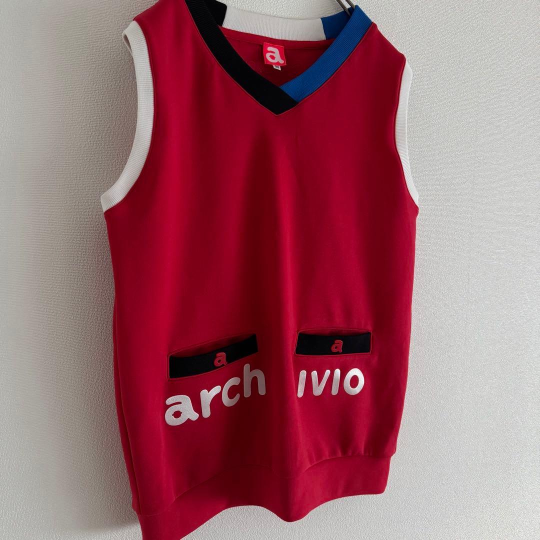 archivio アルチビオ ゴルフ ベスト 赤 オシャレ 38