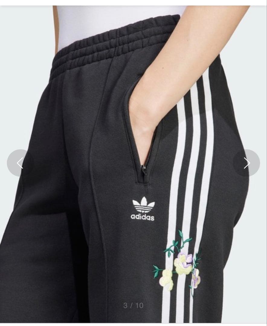 adidas アディダス フラワー刺しゅう入りパンツ サイズM