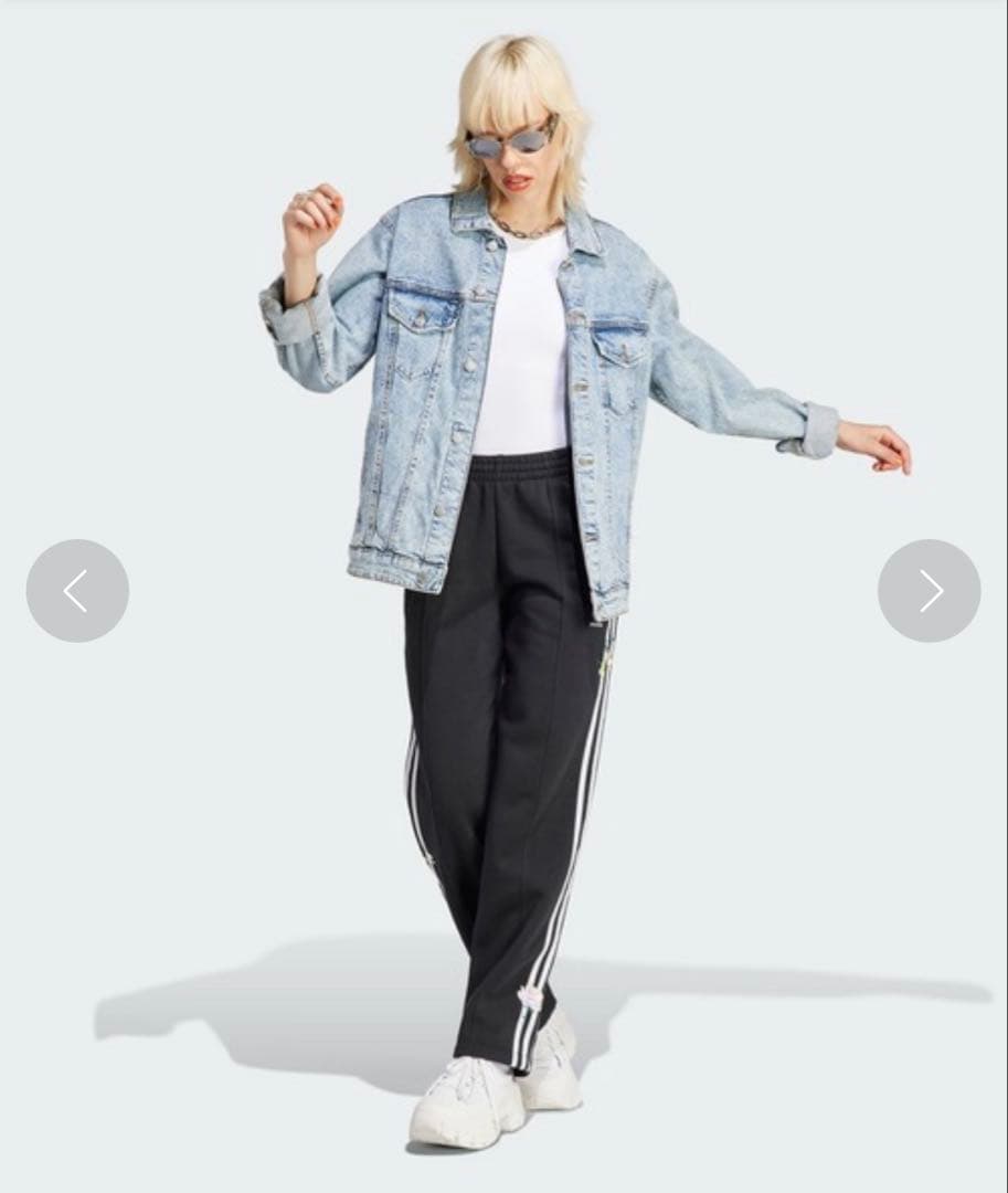 adidas アディダス フラワー刺しゅう入りパンツ サイズM