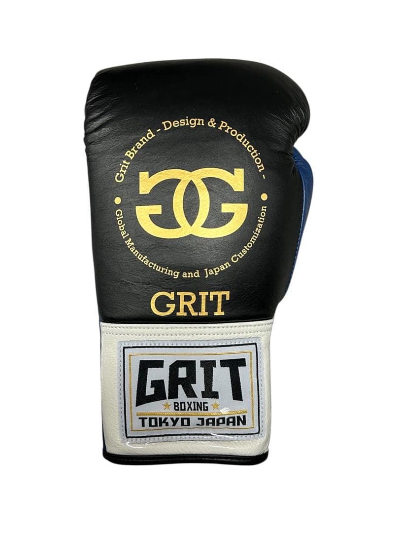 GRIT BLUE GOLD LOGO 紐式 ボクシンググローブ 本革製