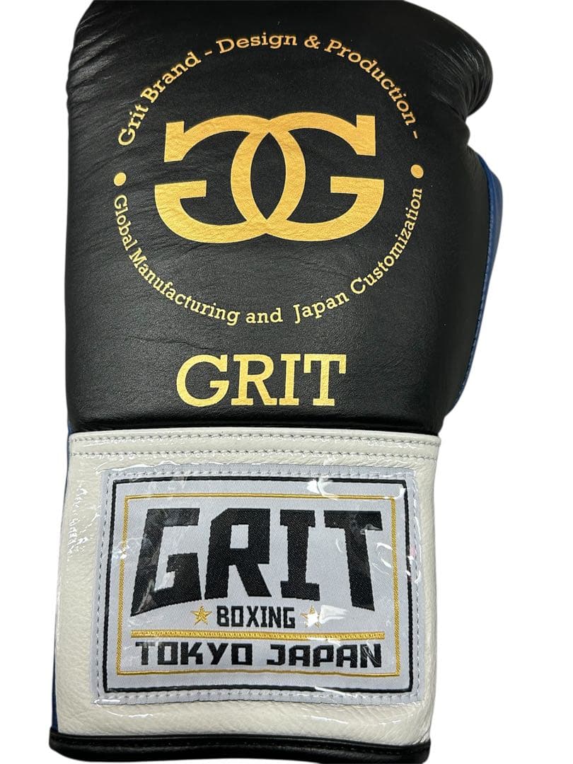 GRIT BLUE GOLD LOGO 紐式 ボクシンググローブ 本革製
