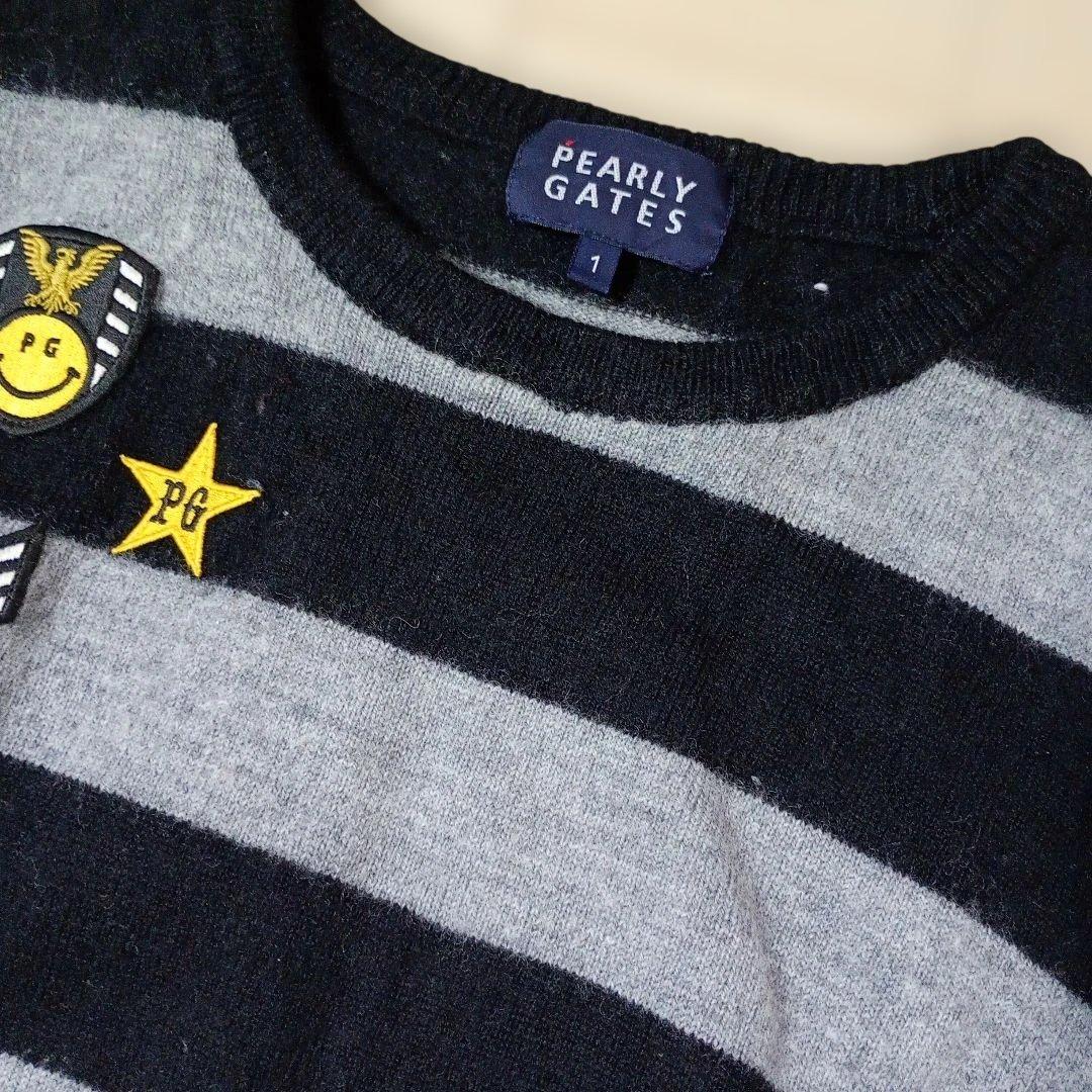 パーリーゲイツカシミヤPEARLY GATES ストライプセーターサイズ1