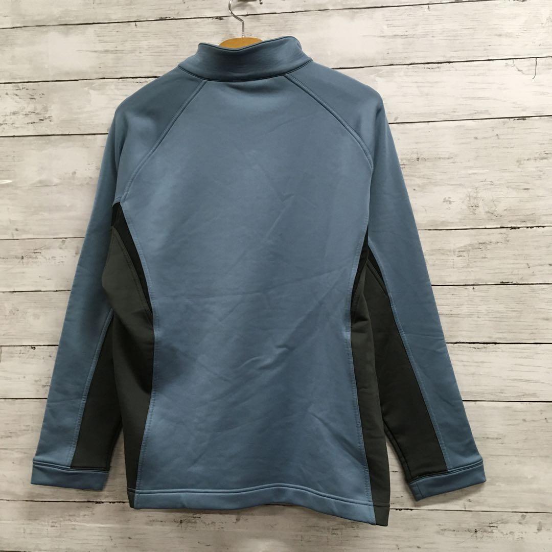 美品 NIKE GOLF ハーフジップアップ 裏起毛トレーナー メンズ L 水色