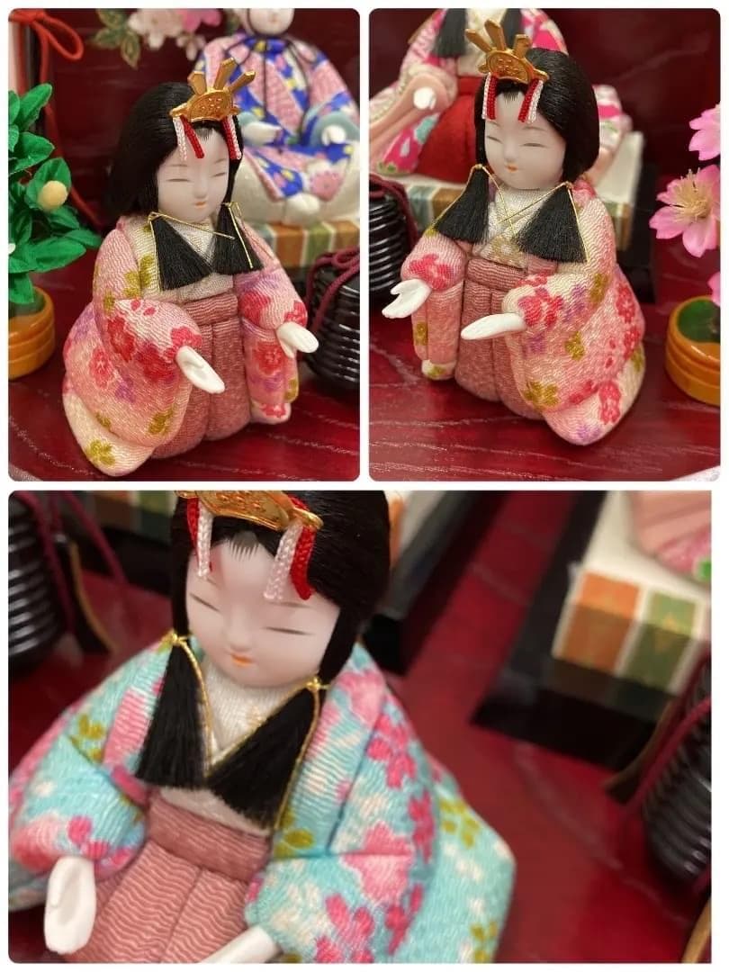 KM1 木目込五人飾り　一秀作木目込　木目込人形　ひな人形木目込