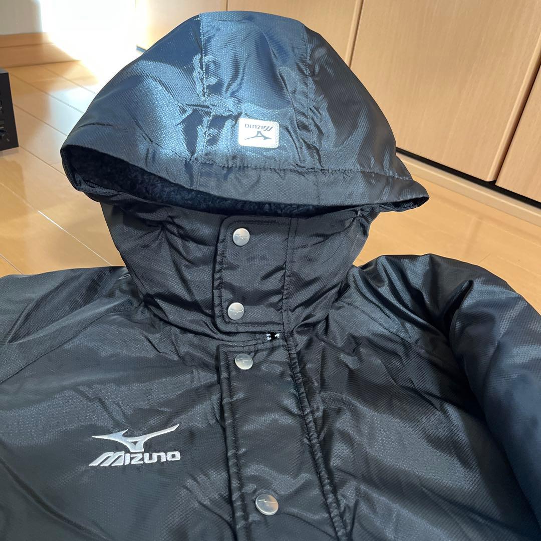 Mizuno ミズノ　新品未使用　ロングベンチコート　裏地ボア　ブラック150
