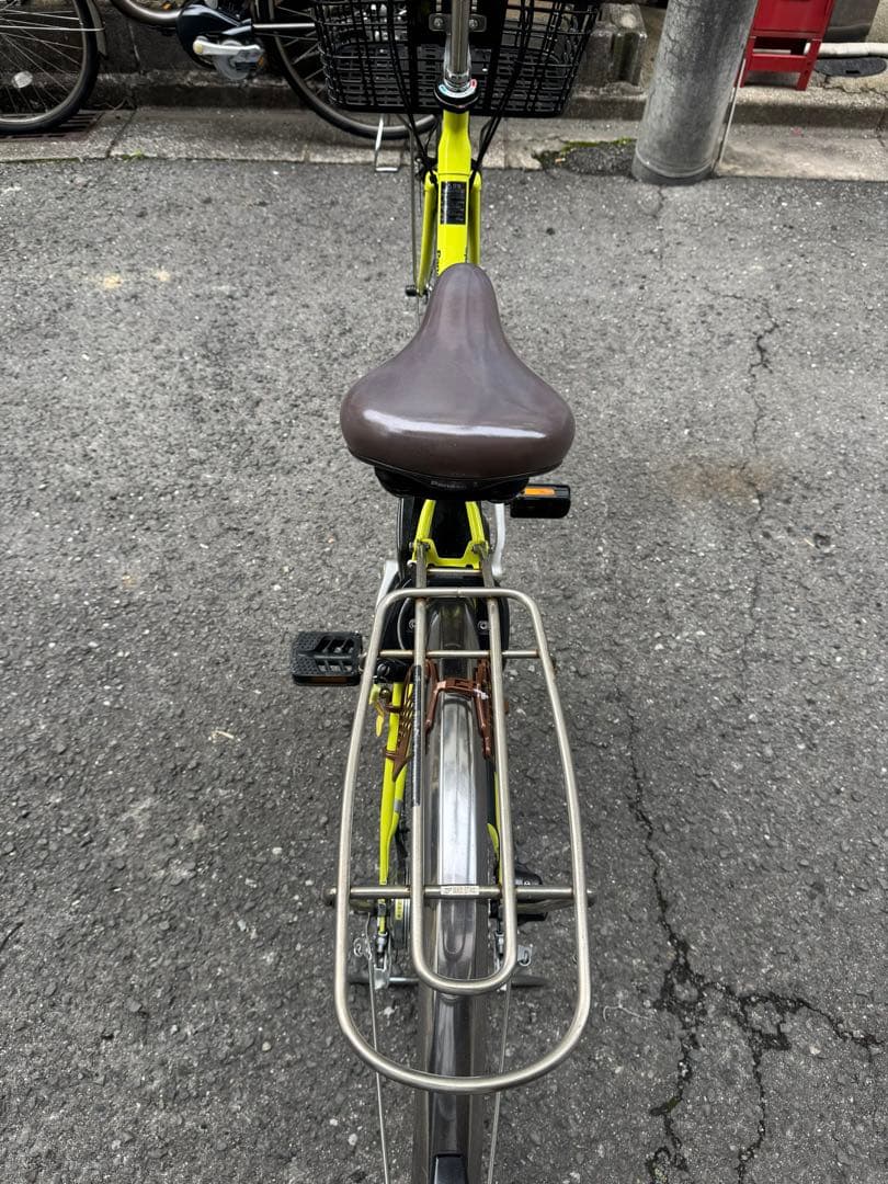 Panasonic 電動アシスト自転車 26インチ 前カゴ付き イエロー