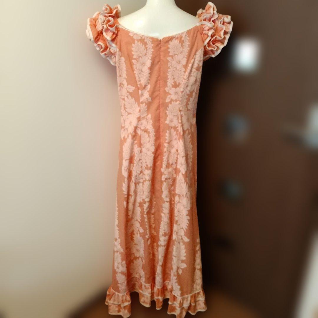 新品CCFashionsフラダンスロングドレス♡ハワイ製♡希少♡ハイビスカス柄