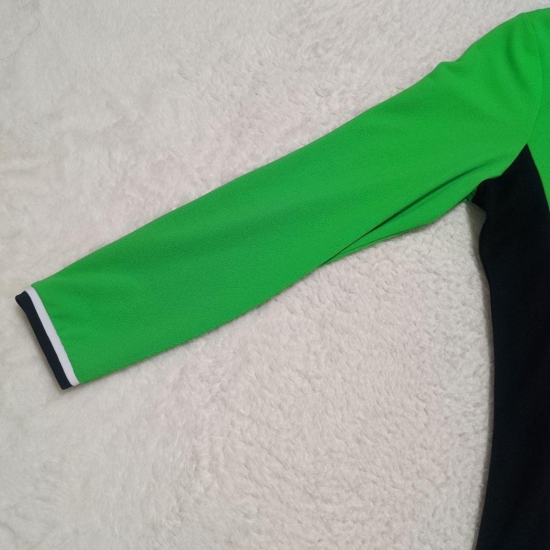 極美品 ランバンスポール 長袖ポロシャツ スパンコールロゴ 緑 38 日本製