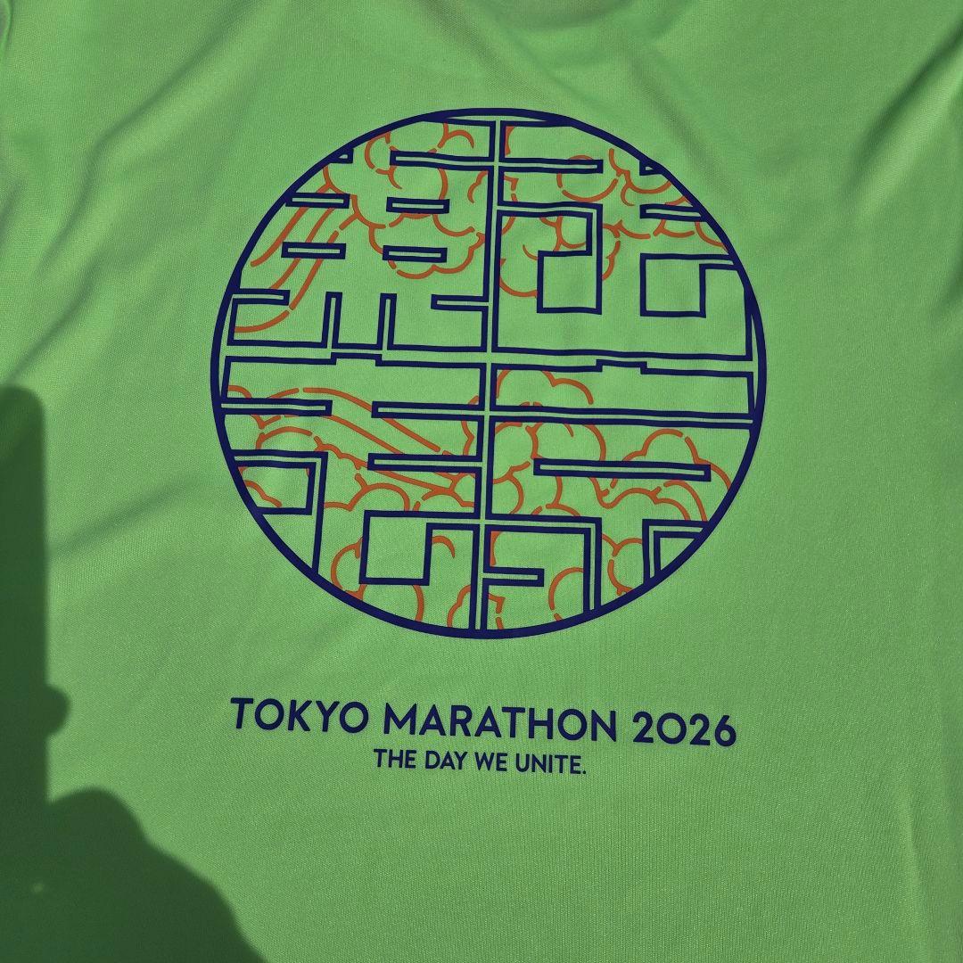 東京マラソン2026 アシックス シャツ 蛍光グリーン海外サイズS