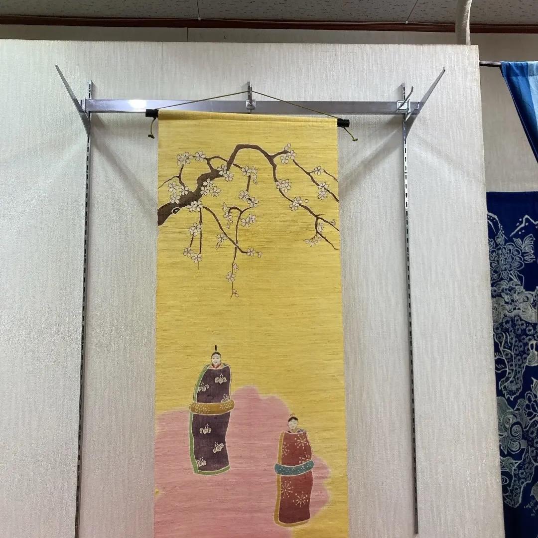 A2 高級　麻タベストリー　雛タペストリー　ひな人形コンパクト飾り