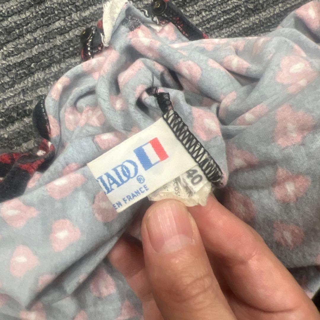 1980s フランス製　ビンテージ　ボディースーツ　Tシャツ　ロンT 総柄