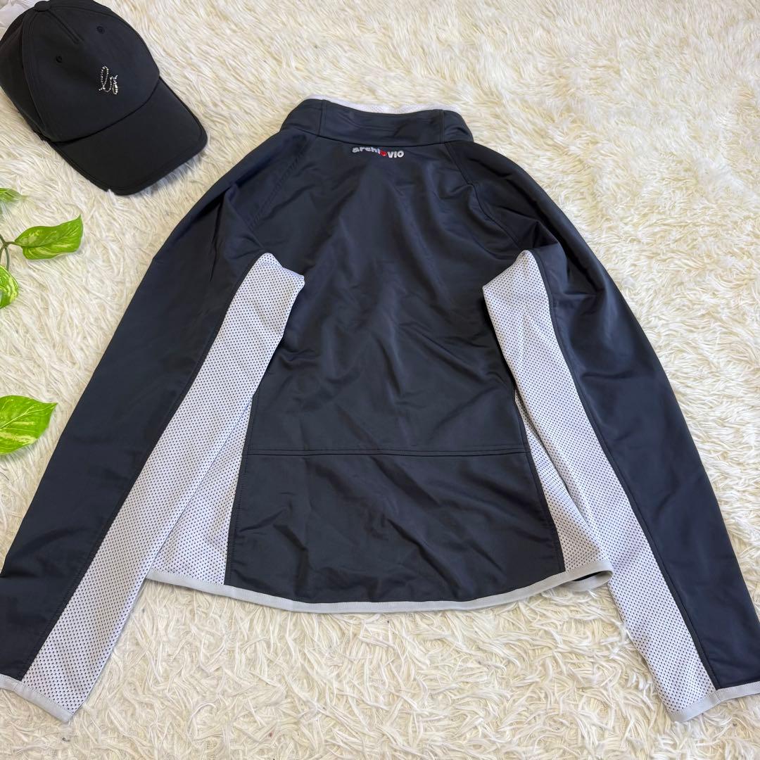 【アルチビオ】美品 ジップジャケット ネイビー メッシュ 40サイズ レディース