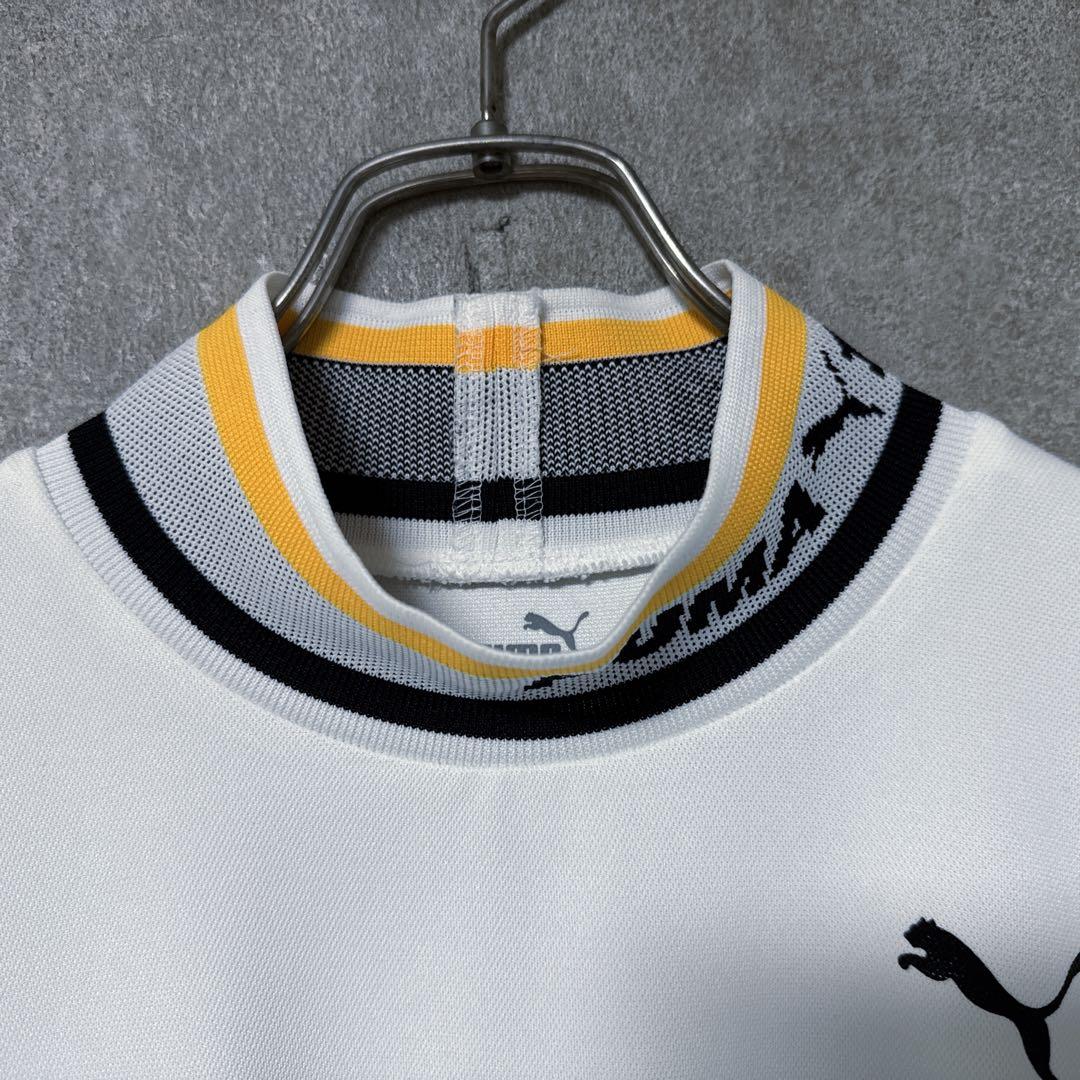 PUMA GOLF プーマゴルフ ビッグロゴ モックネック シャツ ホワイト L