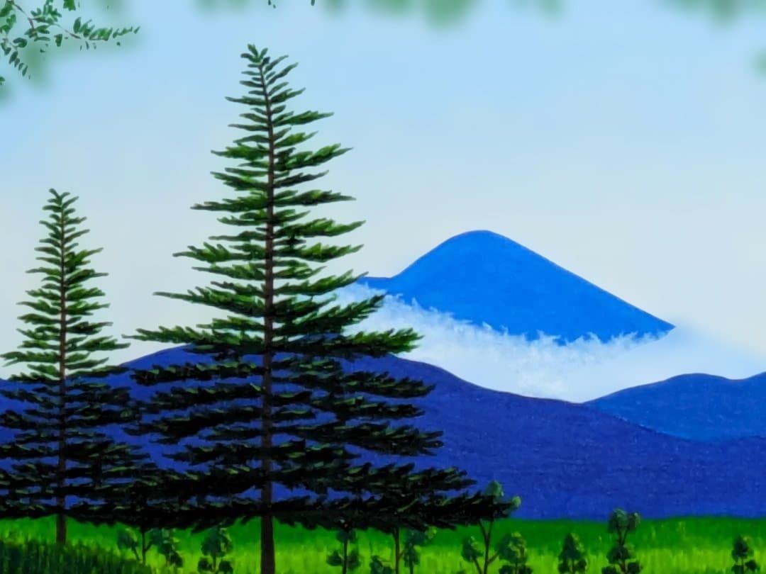 ★知床の朝霧・肉筆油彩画・F6キャンバス