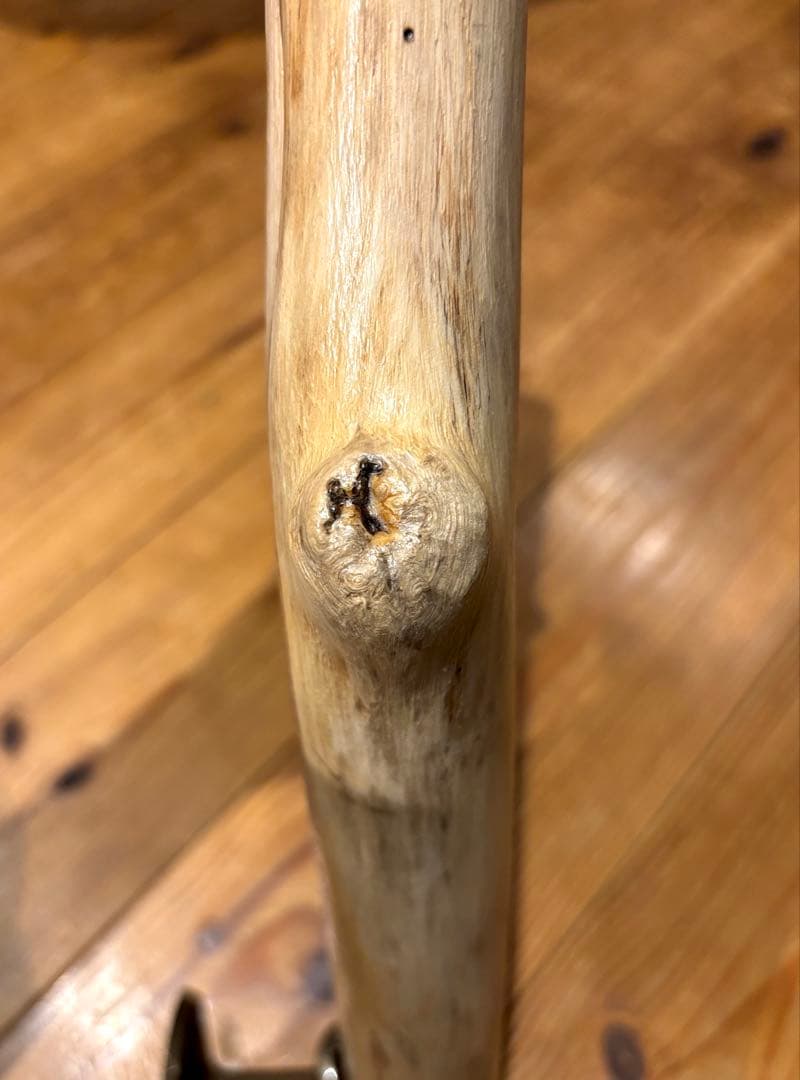流木　ドアハンドル　ドアノブ　取手　長さ46cm　くの字　おへそ