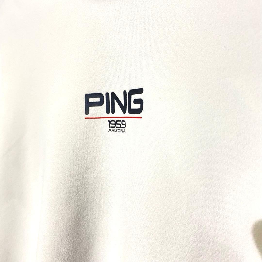 ★PING★メンズ ゴルフウェア モックネックシャツ LLサイズ バックプリント