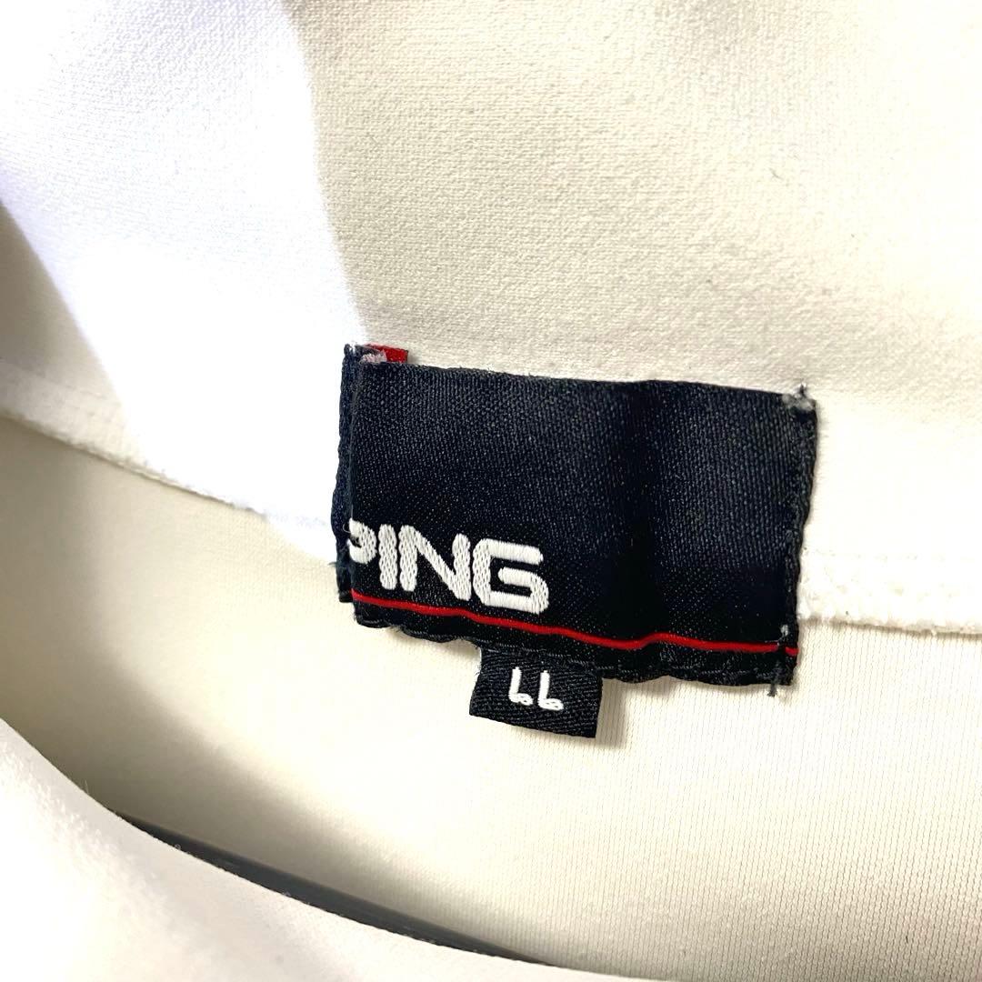 ★PING★メンズ ゴルフウェア モックネックシャツ LLサイズ バックプリント