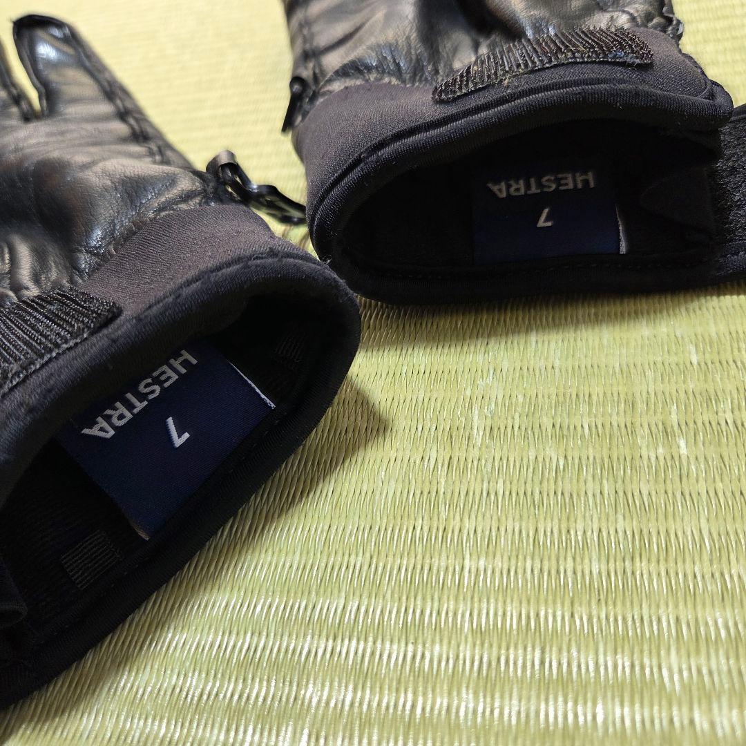 HESTRAヘストラ GORE-TEX レザーグローブ サイズ7　ブラック