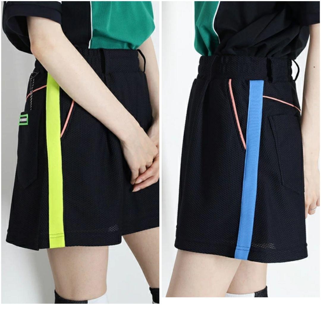 美品ディセンバーメイ ゴルフ メッシュ フレアスカート インナーパンツ M