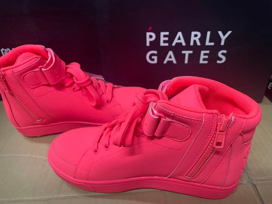 新品未使用 PEARLY GATES ピンク ハイカットシューズ24cm