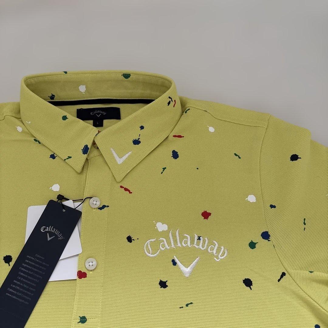 Callaway ゴルフメンズカラフルドットポロシャツ　サイズL