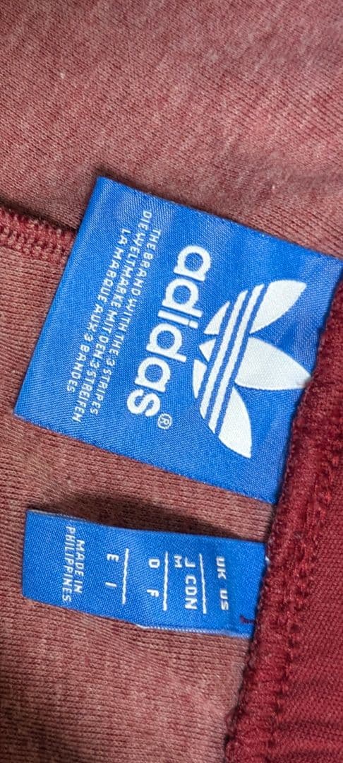 adidas バーガンディ ジャージパンツ