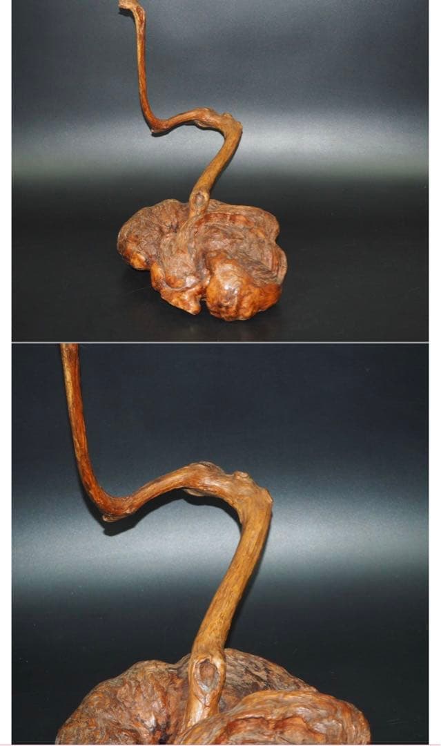送料無料　★大珍品★天然木古瘤木/瘤杢　神木　高さ40ｃｍ　置物