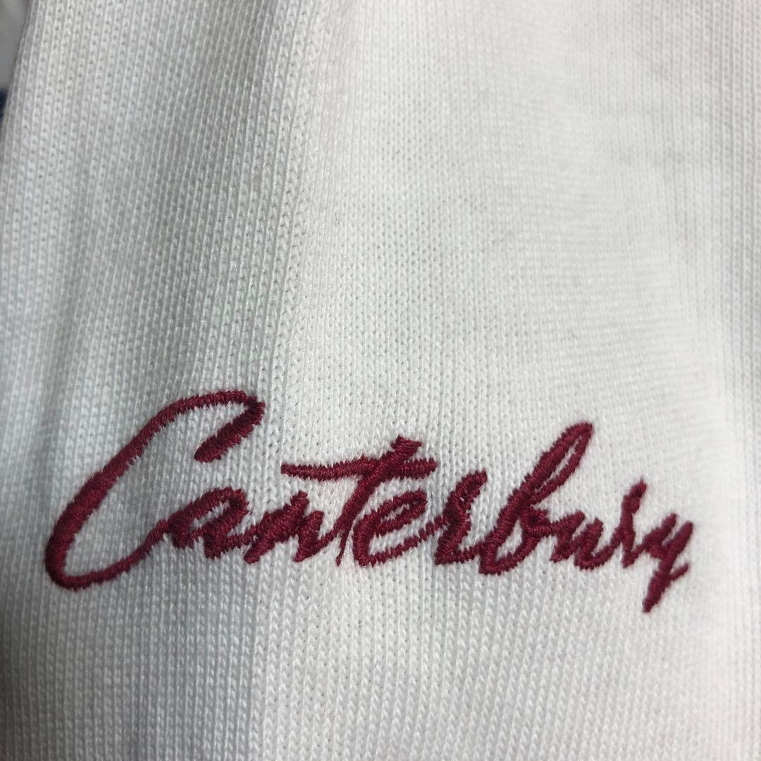 極上　CANterbury 刺繍ロゴ　長袖ポロシャツ XL ホワイト