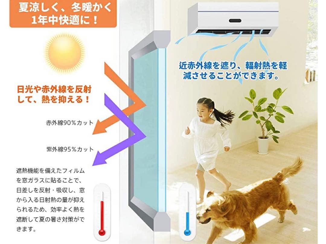 【4本セット】断熱窓用ガラスフィルム　1本あたり44.5×200cm
