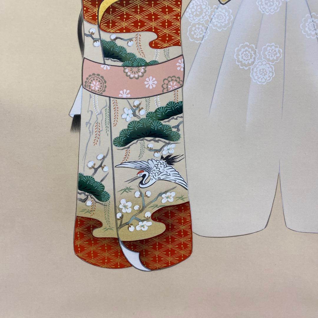 美品 掛け軸 藤吉正勝作 立雛図 共箱 二重箱 桃の節句 美術年鑑掲載 雛人形