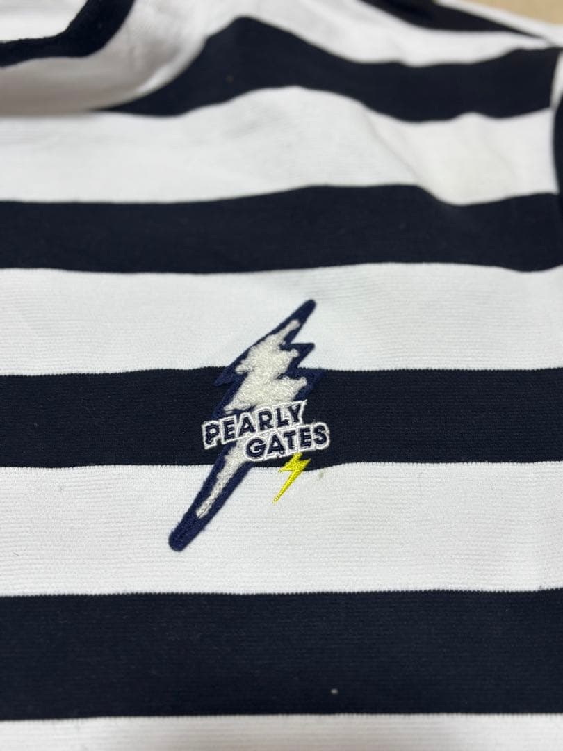 人気　PEARLY GATES パーリーゲイツ モックネック半袖Tシャツボーダー