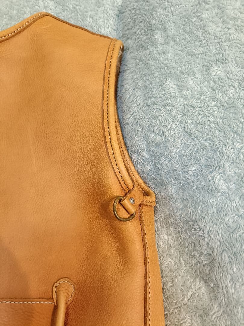 レザー フィッシングベスト ハンドメイド