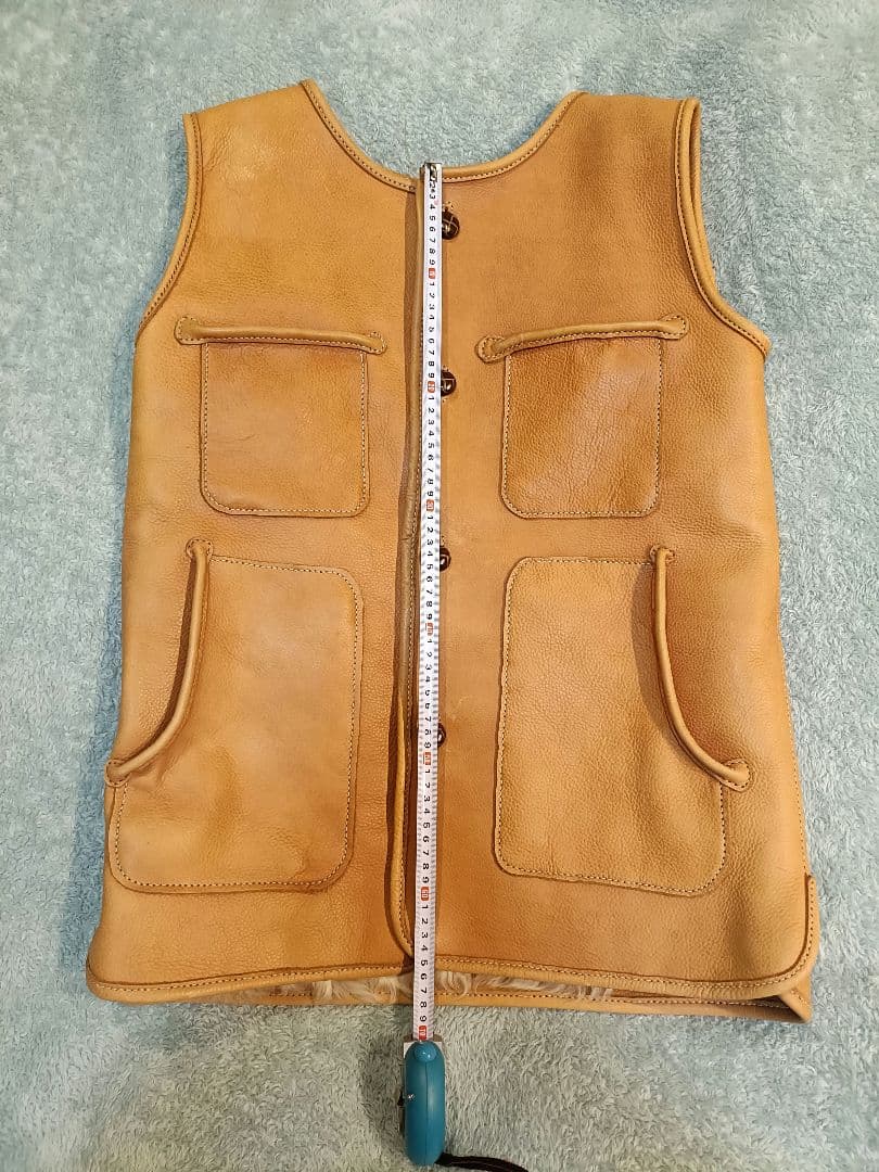 レザー フィッシングベスト ハンドメイド