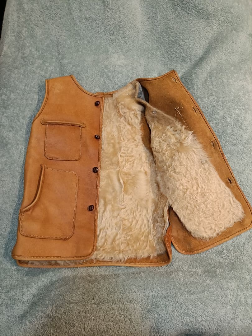 レザー フィッシングベスト ハンドメイド