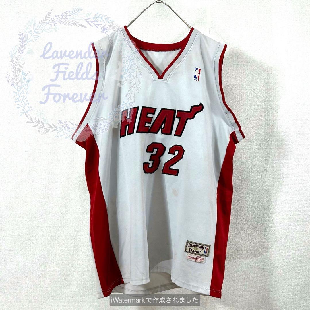 NBAヒートゲームシャツ肉厚M103シャック両面刺繍ワッペン4XLアメリカ古着