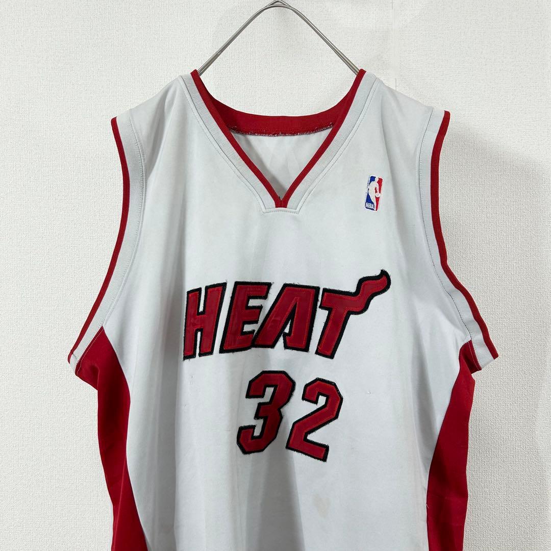 NBAヒートゲームシャツ肉厚M103シャック両面刺繍ワッペン4XLアメリカ古着