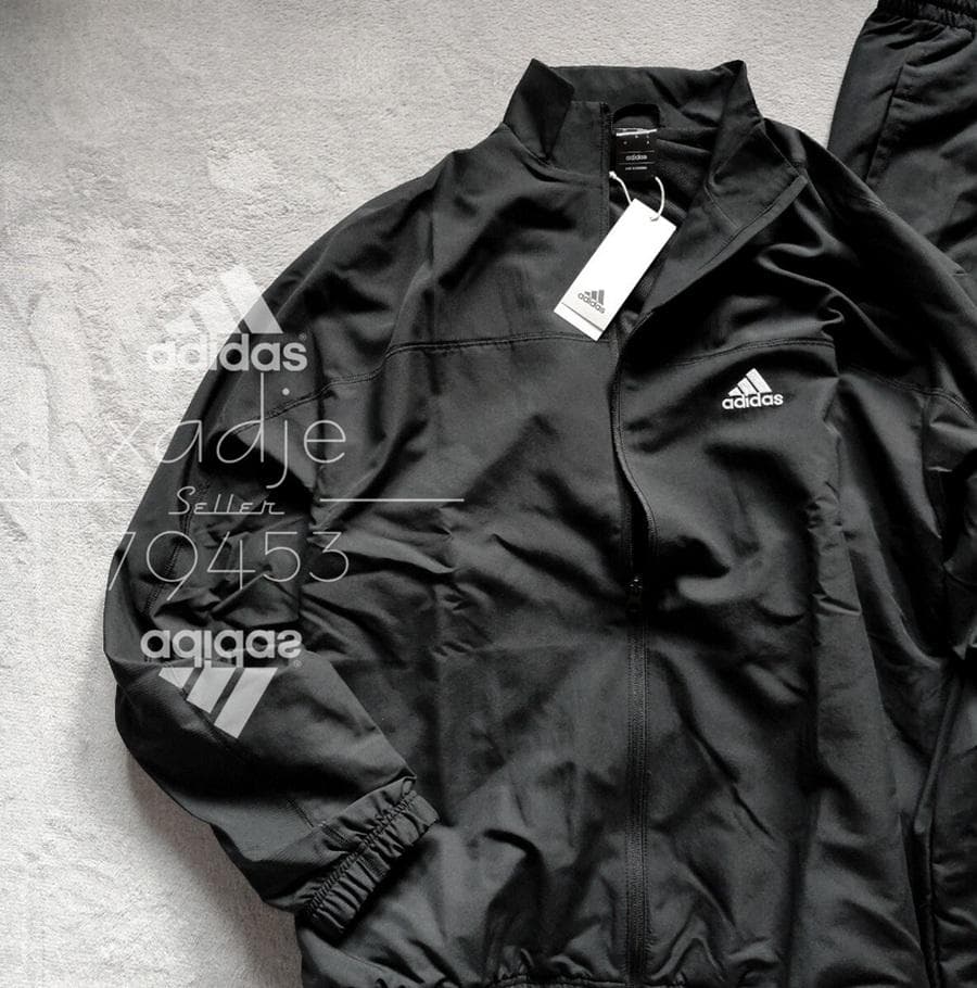 未使用品 adidas アディダス 上下セット ウーブン 黒 ブラック 2XL