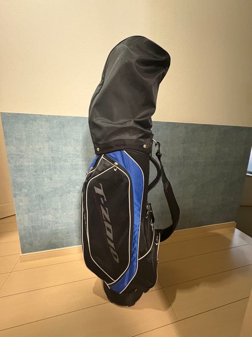 Mizuno キャディバッグ 黒/青　クラブセット　レフティメンズ