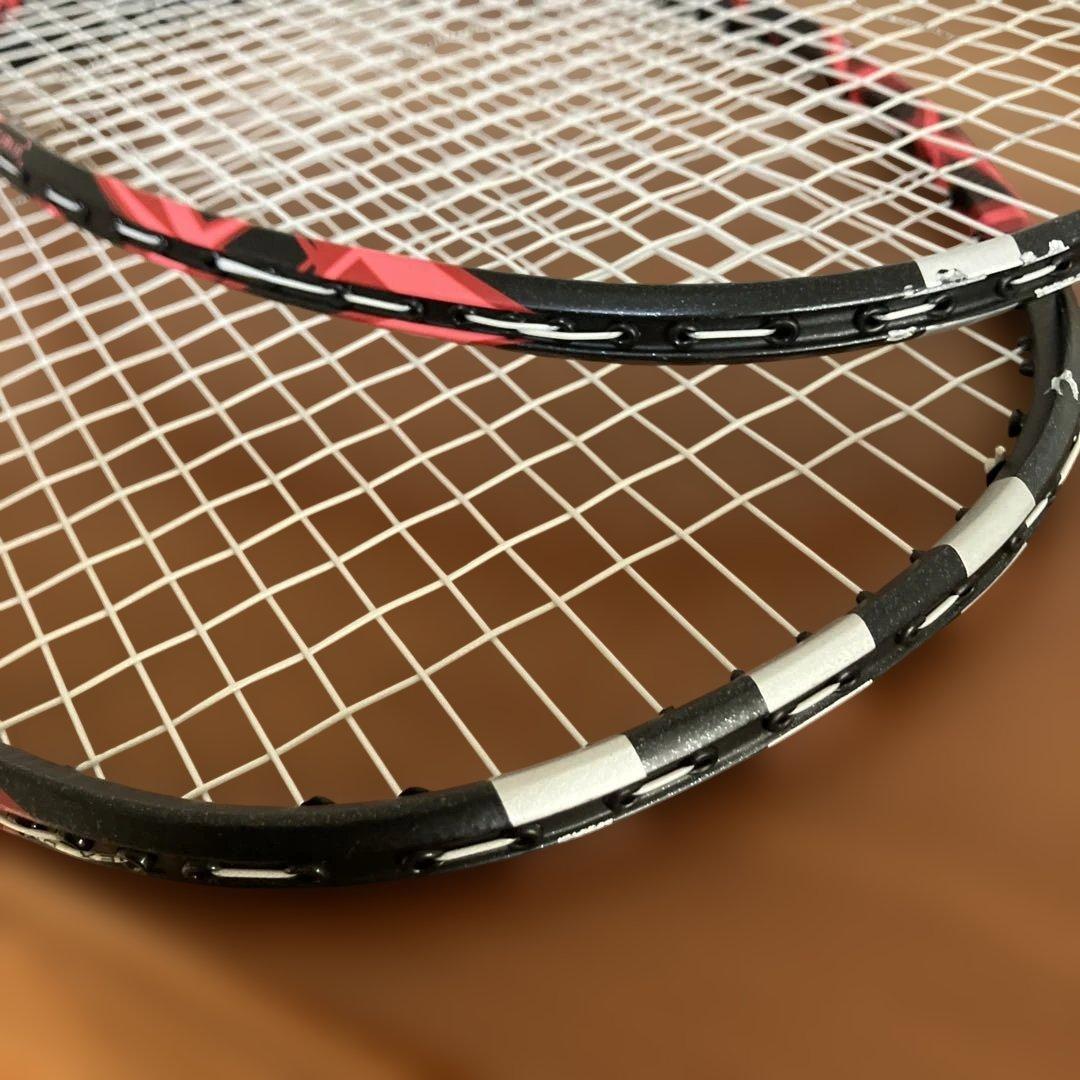 【美品】SPIELER A091 バドミントンラケット 黒/赤2本まとめ売り
