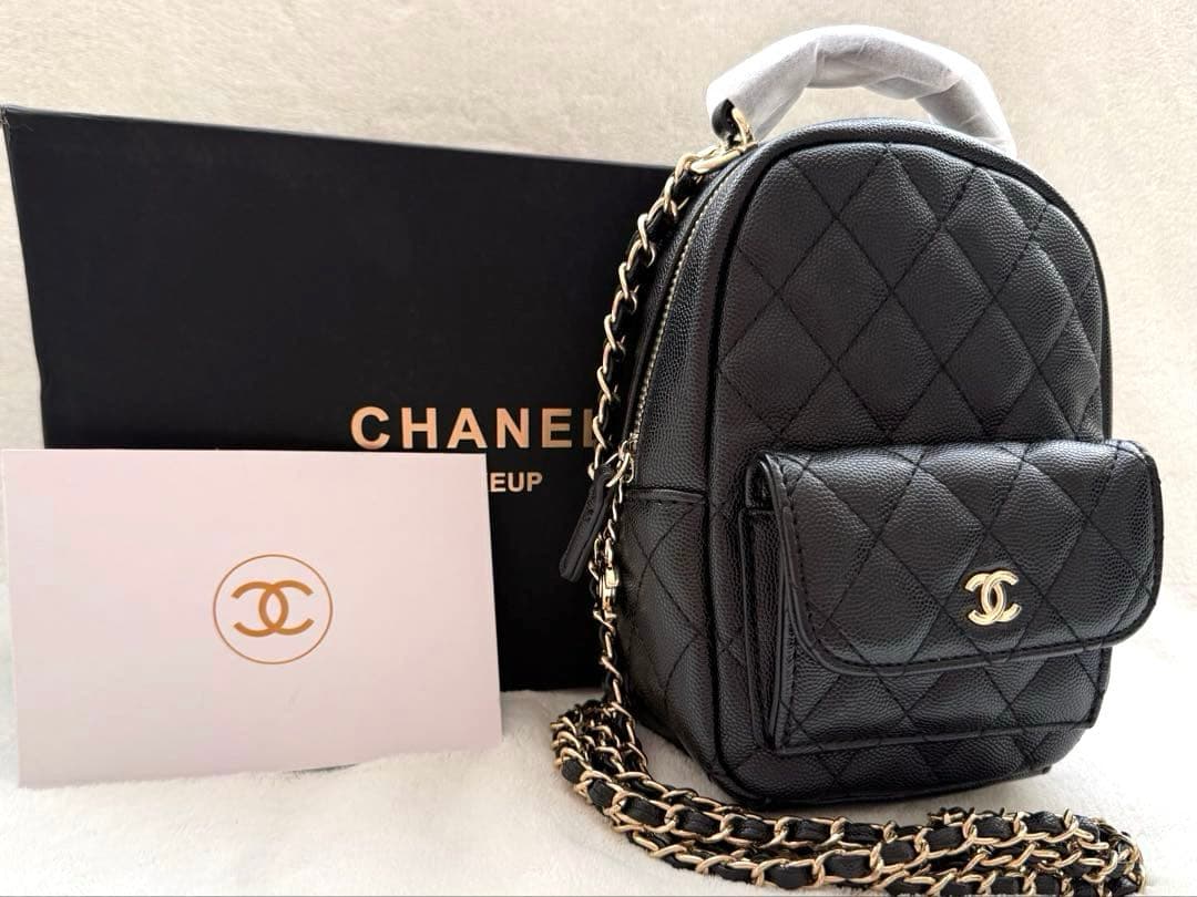 【新品未使用】CHANEL キルティング　リュック　ブラック　ノベルティ