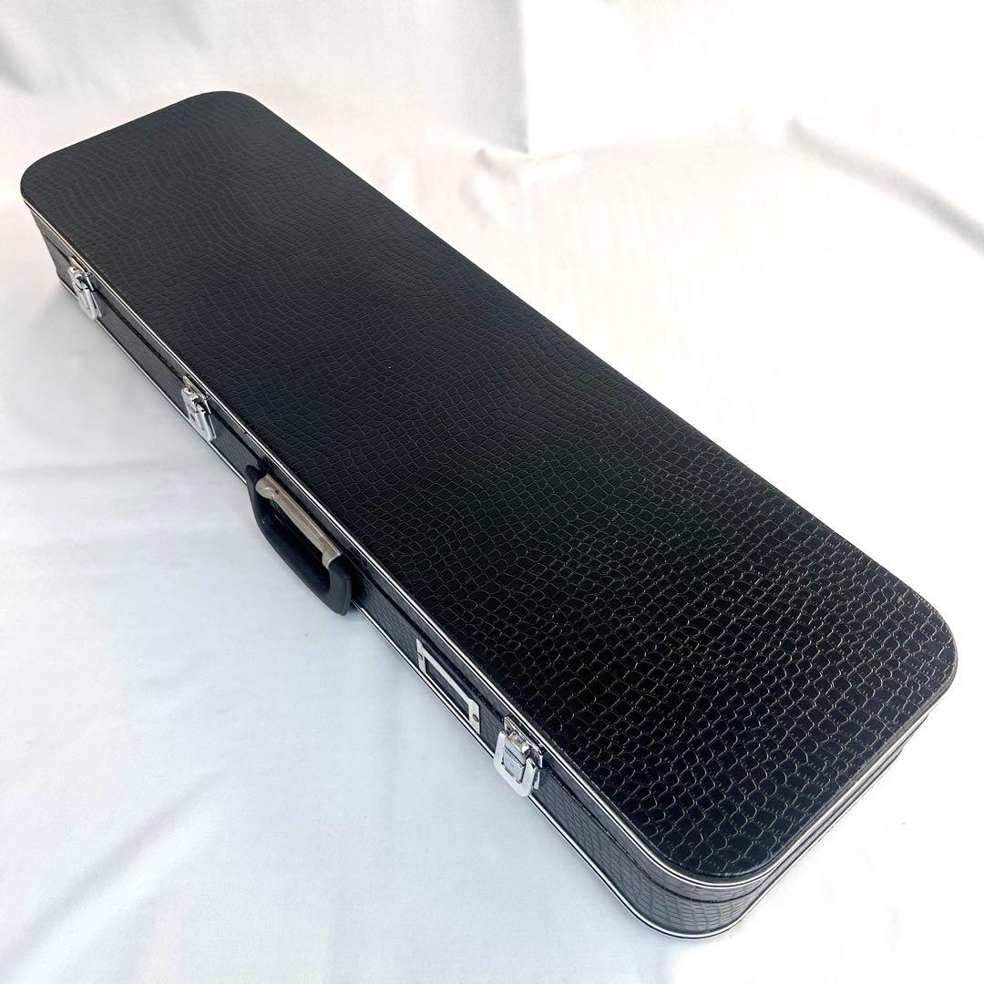 【美品】沖縄三線 三味線 人工革 合皮 ヘビ柄　ハードケース付 民族楽器 弦楽器